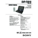 Sony DVP-FX810 Service Manual