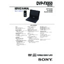 Sony DVP-FX850 Service Manual
