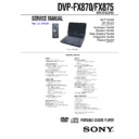 Sony DVP-FX870, DVP-FX875 Service Manual