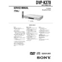 Sony DVP-K370 (serv.man2) Service Manual