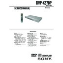 Sony DVP-K870P Service Manual