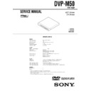 Sony DVP-M50 Service Manual