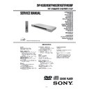 Sony DVP-NS355, DVP-NS360, DVP-NS507P, DVP-NS525P, DVP-NS575P, DVP-NS585P, HT-1900DP, HTP-1200, HTP-2000, HTP-3200 Service Manual