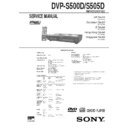 Sony DVP-S500D, DVP-S505D Service Manual