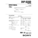 Sony DVP-S535D Service Manual