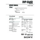 Sony DVP-S545D Service Manual