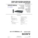 Sony DVP-SR110, DVP-SR120, DVP-SR320 Service Manual