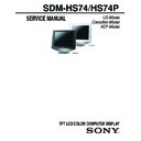 Sony SDM-HS74, SDM-HS74P Service Manual