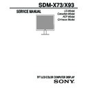 Sony SDM-X73, SDM-X93 Service Manual