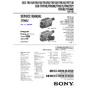 Sony CCD-TR315E, CCD-TR415E, CCD-TR425E, CCD-TR515E, CCD-TR516E, CCD-TR713E, CCD-TRV16E, CCD-TRV26E, CCD-TRV27E, CCD-TRV27EP, CCD-TRV36E, CCD-TRV46E Service Manual