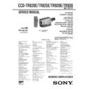 Sony CCD-TR820E, CCD-TR825E, CCD-TR920E, CCD-TR930 Service Manual
