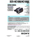 Sony DCR-HC1000, DCR-HC1000E (serv.man2) Service Manual