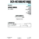 Sony DCR-HC1000, DCR-HC1000E (serv.man9) Service Manual