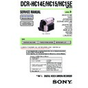 Sony DCR-HC14E, DCR-HC15, DCR-HC15E Service Manual