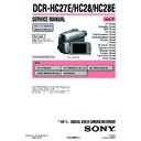 Sony DCR-HC27E, DCR-HC28, DCR-HC28E (serv.man3) Service Manual