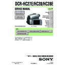 Sony DCR-HC27E, DCR-HC28, DCR-HC28E Service Manual