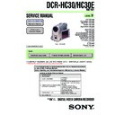 Sony DCR-HC30, DCR-HC30E Service Manual
