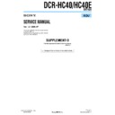Sony DCR-HC40, DCR-HC40E (serv.man10) Service Manual
