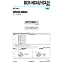 Sony DCR-HC40, DCR-HC40E (serv.man7) Service Manual