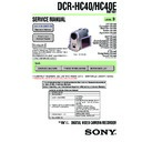 Sony DCR-HC40, DCR-HC40E Service Manual