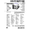 dcr-pc100, dcr-pc100e service manual