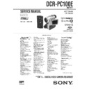 Sony DCR-PC100E Service Manual