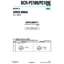 Sony DCR-PC109, DCR-PC109E (serv.man7) Service Manual
