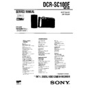 Sony DCR-SC100E Service Manual