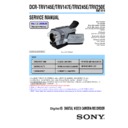 Sony DCR-TRV145E, DCR-TRV147E, DCR-TRV245E, DCR-TRV250E Service Manual