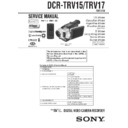 Sony DCR-TRV15, DCR-TRV17 Service Manual