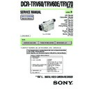 Sony DCR-TRV60, DCR-TRV60E, DCR-TRV70 Service Manual