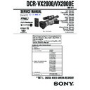 Sony DCR-VX2000, DCR-VX2000E, LCH-VX2000 Service Manual