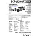 Sony DCR-VX2000, DCR-VX2000E Service Manual