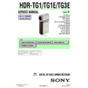 Sony HDR-TG1, HDR-TG1E, HDR-TG3E Service Manual