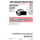 Sony HDR-UX3E, HDR-UX5, HDR-UX5E, HDR-UX7, HDR-UX7E (serv.man2) Service Manual