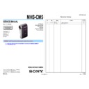 Sony MHS-CM5 Service Manual
