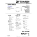 Sony DPF-V800, DPF-X800 Service Manual