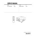 Sony RM-PJVW10, VPL-VW10HT Service Manual