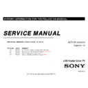 Sony KDL-40LX900, KDL-40LX903, KDL-40LX904, KDL-40LX905, KDL-52LX900, KDL-52LX904, KDL-52LX905, KDL-60LX900, KDL-60LX903, KDL-60LX905 Service Manual