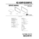 Sony KE-42MR1E, KE-50MR1E Service Manual