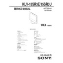 Sony KLV-15SR3E, KLV-15SR3U Service Manual