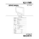 Sony KLV-17HR1 Service Manual