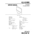 Sony KLV-21SR2 (serv.man2) Service Manual