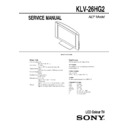 Sony KLV-26HG2 (serv.man2) Service Manual
