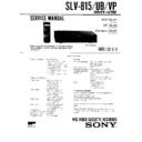 Sony SLV-815, SLV-815UB, SLV-815VP Service Manual