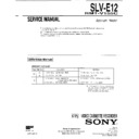 Sony SLV-E12 Service Manual
