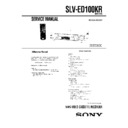 Sony SLV-ED100KR Service Manual