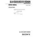 Sony SLV-ED222KR, SLV-ED727KR, SLV-ED929KR Service Manual