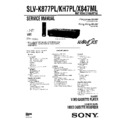 Sony SLV-K877PL, SLV-KH7PL, SLV-X847ML Service Manual