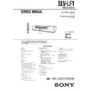 Sony SLV-LF1, SLV-LF1AS, SLV-LF1MI Service Manual